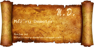 Móry Demeter névjegykártya