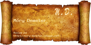 Móry Demeter névjegykártya